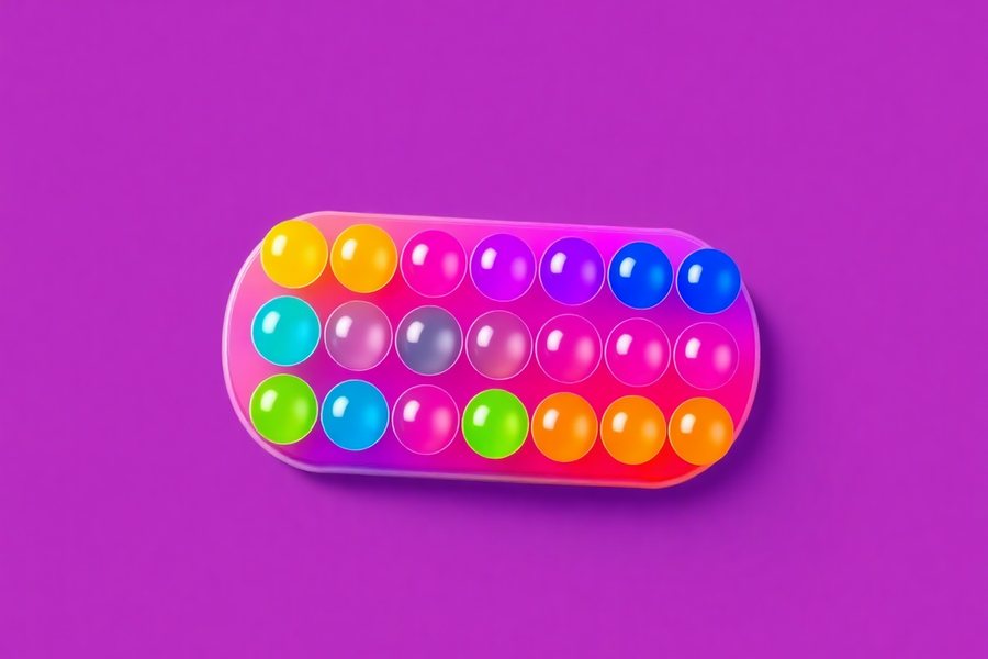 Online Fidget Toys: a colourful pop it with some bubbles pressed in